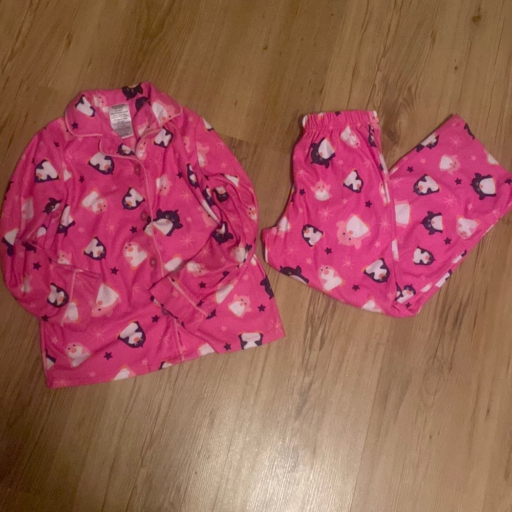 Warm pink flannel pjs.